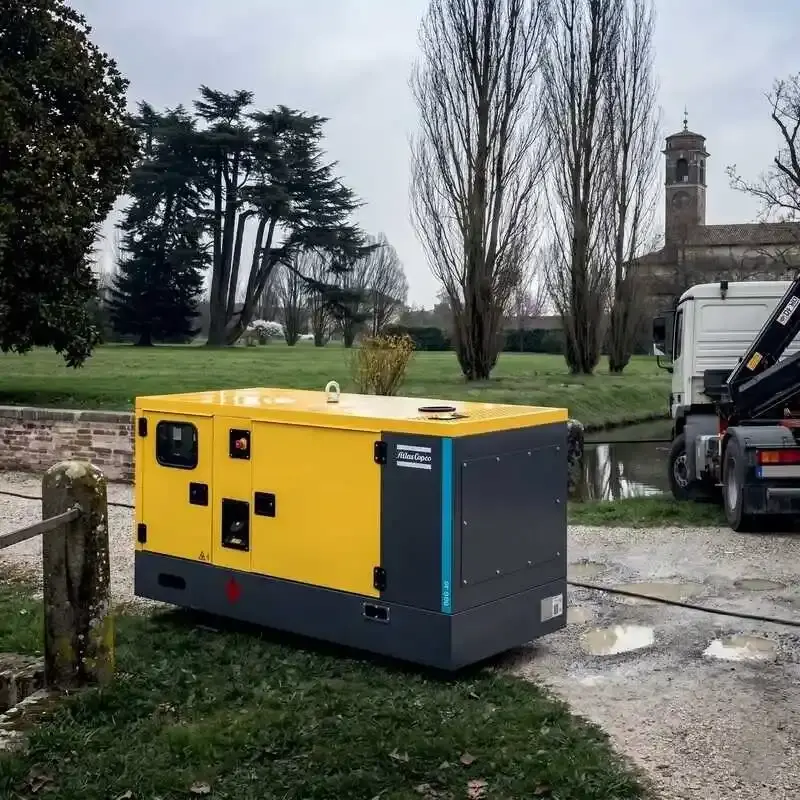 Arriendo de Generador Eléctrico 20 KVA Atlas Copco en SK Rental con cobertura nacional.